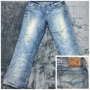 Guess Acid, Stone Washed Desmond Relaxed Straight Leg 38x32 Cotton Men's Jeans